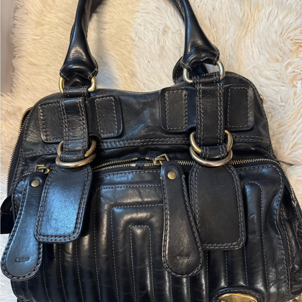 Chloe Black Leather Shoulder Bag